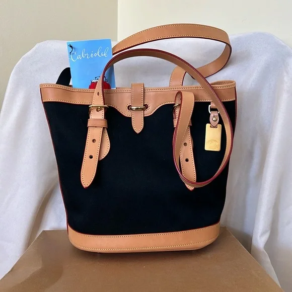 Dooney & Bourke Cabriolet Canvas and Leather Bucket Bag Vintage NWT - Picture 1 of 15